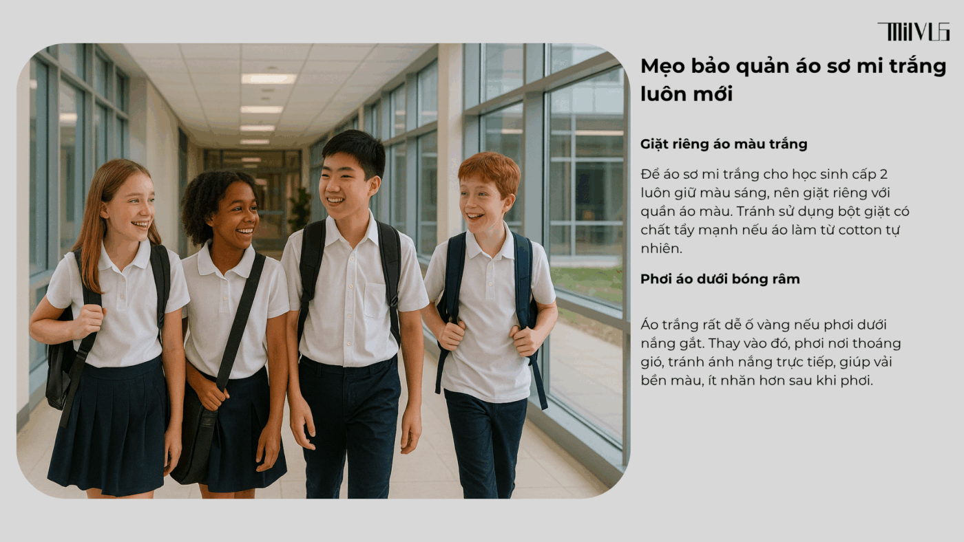 Áo Sơ Mi Trắng Cho Học Sinh- Cấp 2