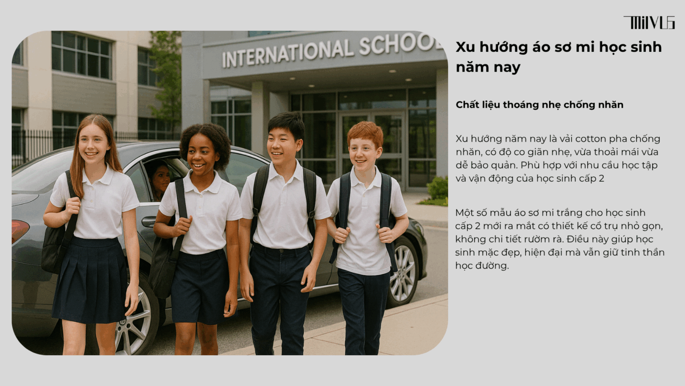 Áo Sơ Mi Trắng Cho Học Sinh- Cấp 2
