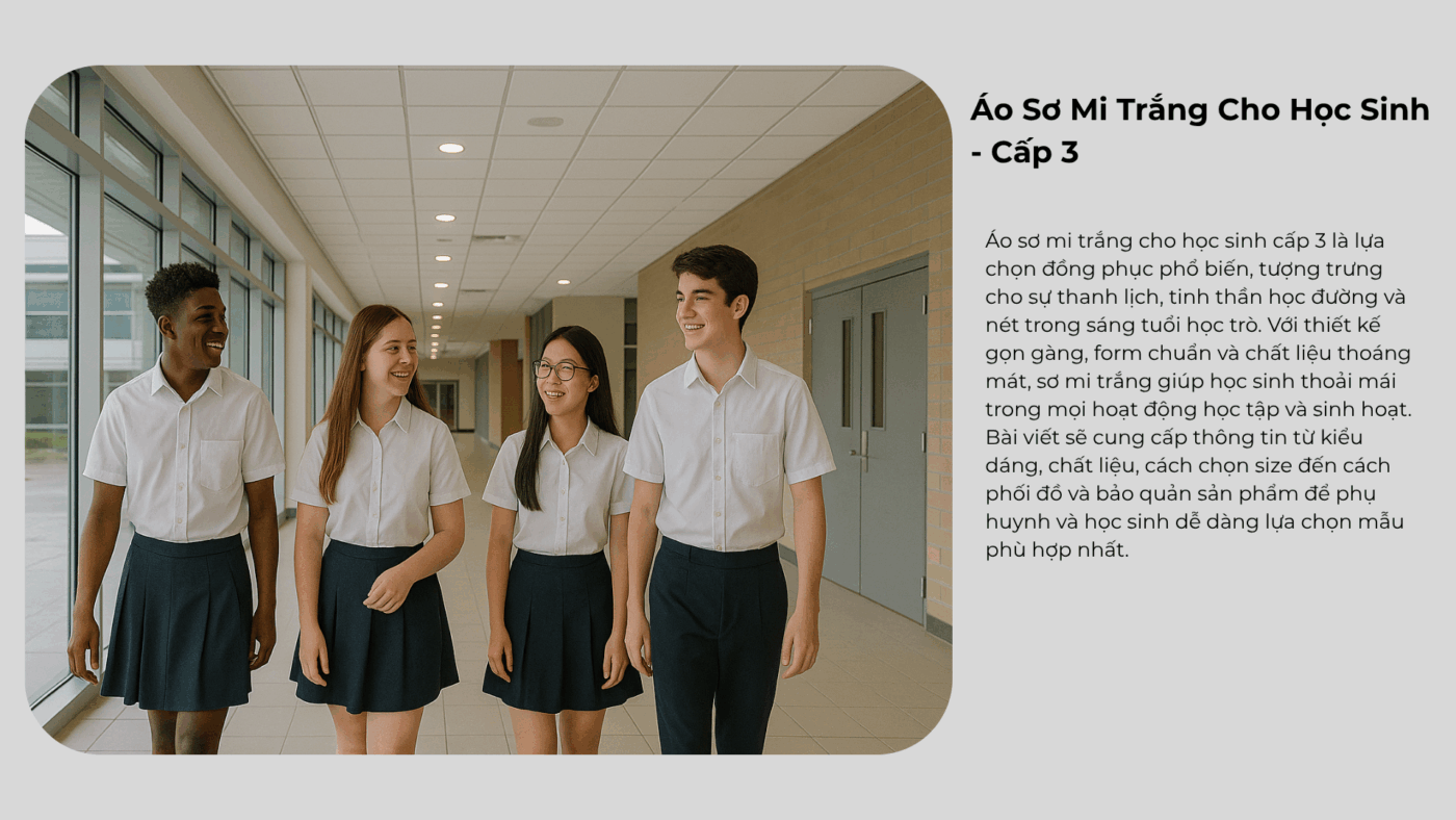 Áo Sơ Mi Trắng Cho Học Sinh - Cấp 3