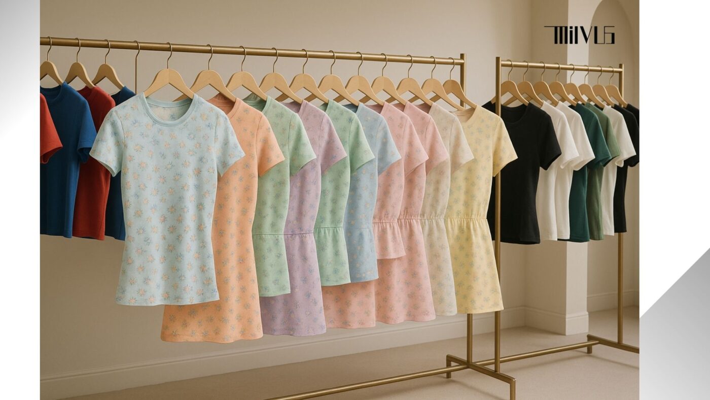 Áo Thun Nữ Họa Tiết Hoa Nhỏ Màu Pastel Nữ