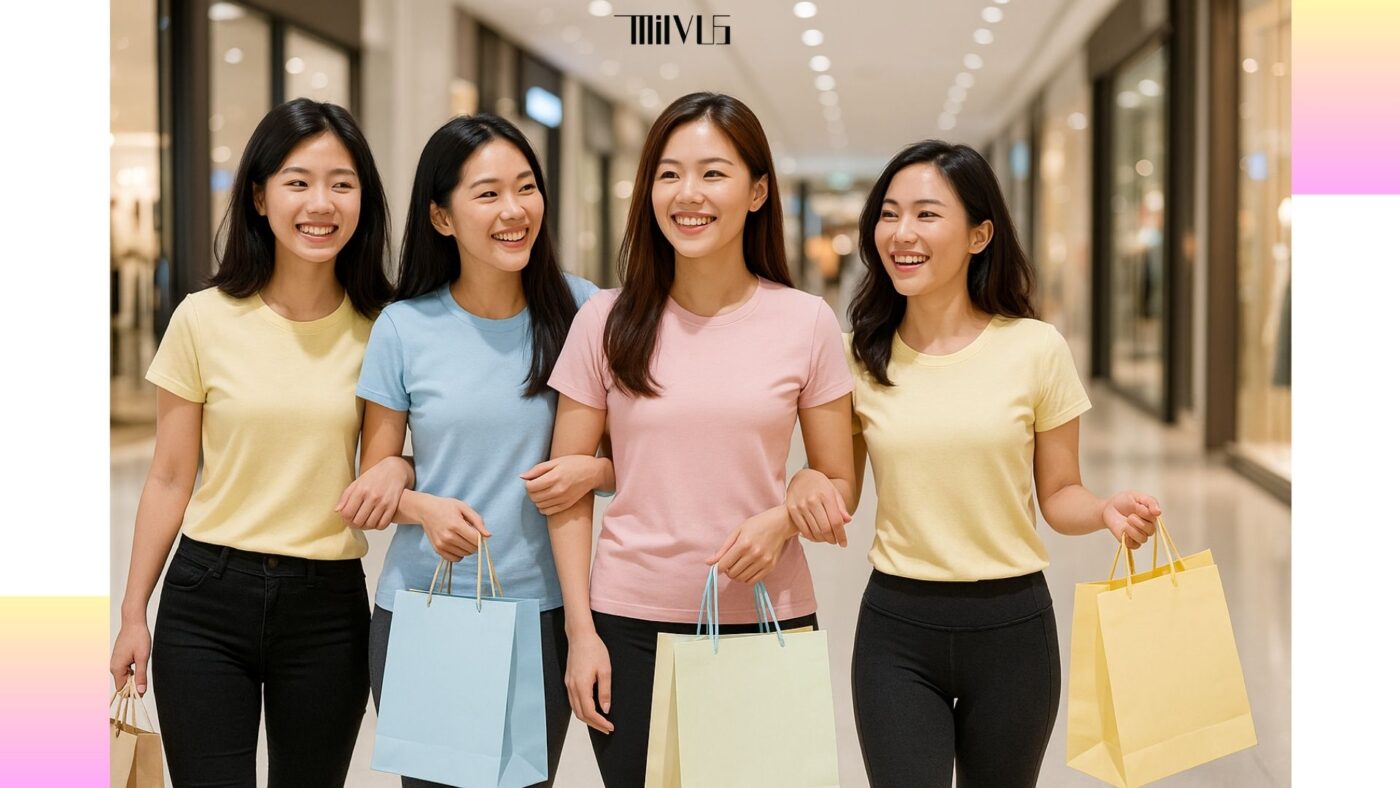 Áo Thun Nữ Tay Ngắn Màu Hồng Nude Thời Thượng