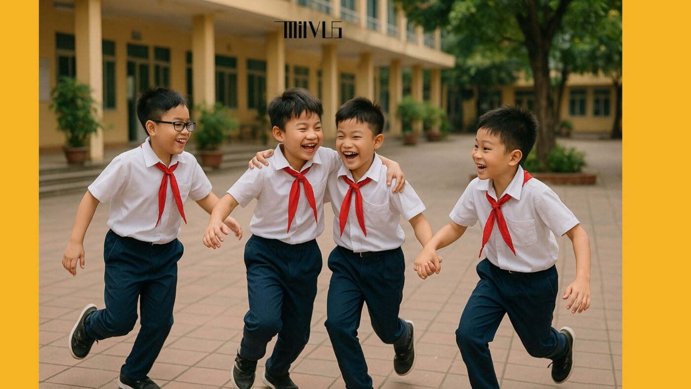 Áo sơ mi trắng cho bé trai