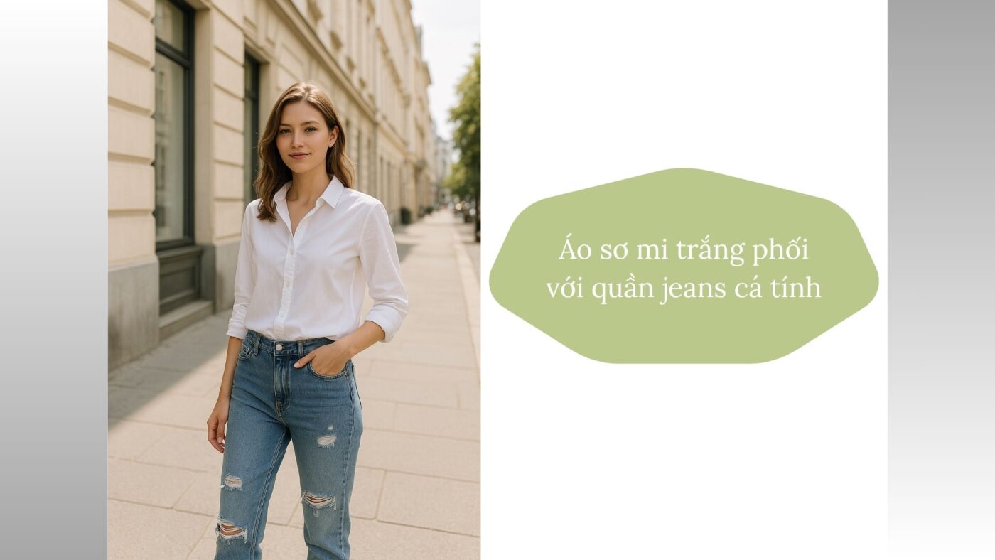 Áo sơ mi trắng cho đi chơi