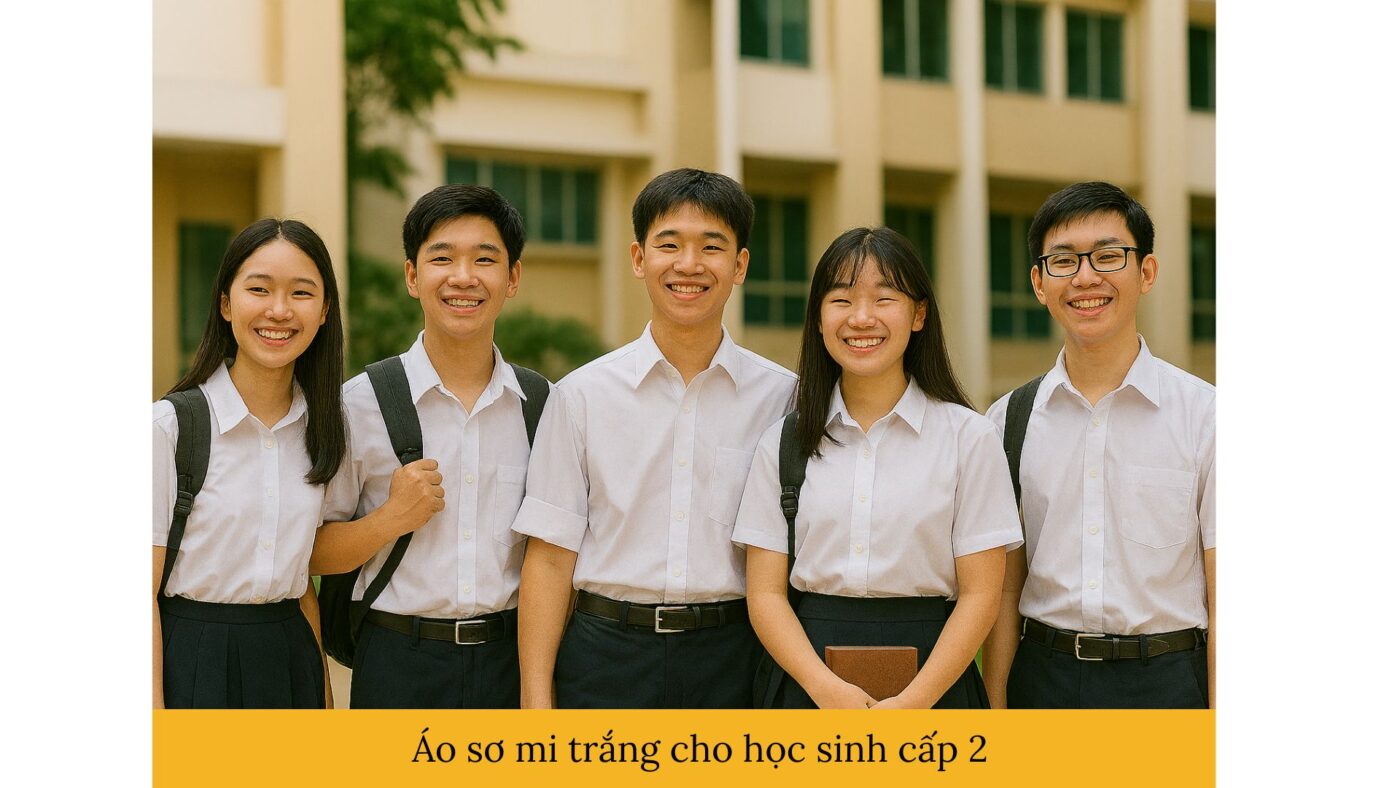 Áo sơ mi trắng cho học sinh cấp 2