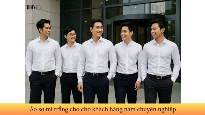Áo sơ mi trắng cho khách hàng nam chuyên nghiệp
