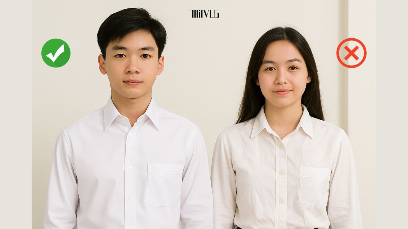 Áo sơ mi trắng cho lễ chào cờ