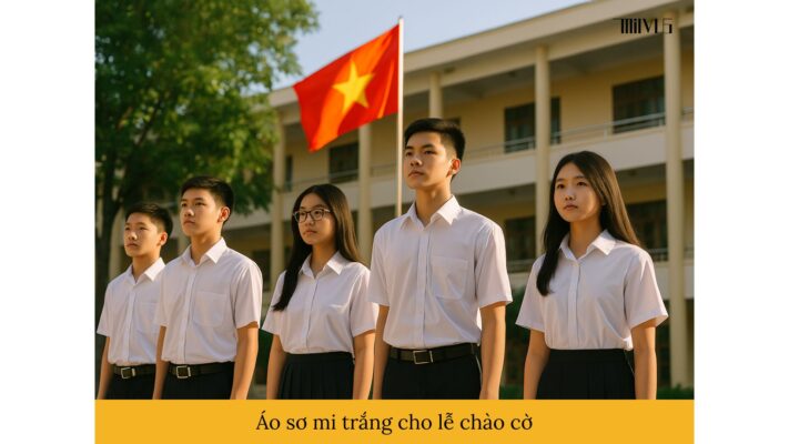 Áo sơ mi trắng cho lễ chào cờ