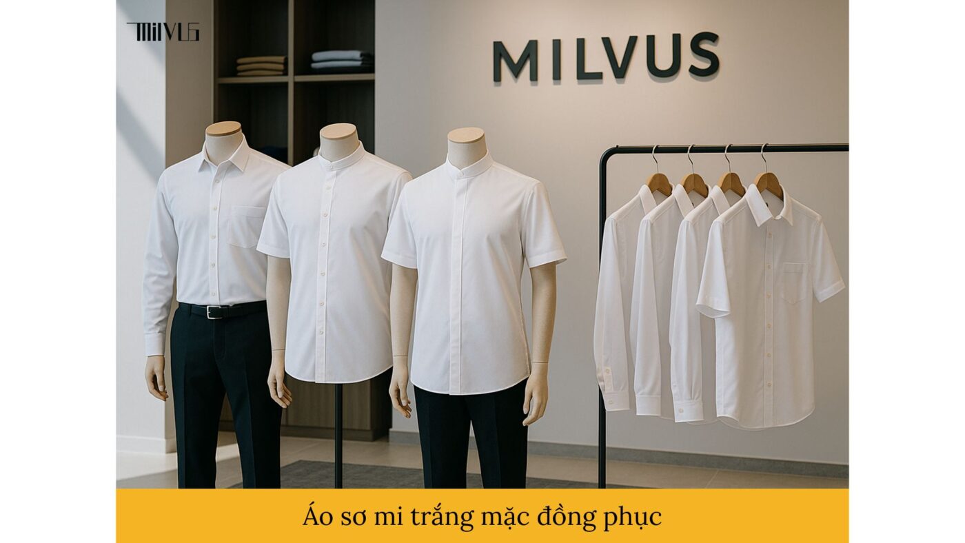 Áo sơ mi trắng cho mặc đồng phục
