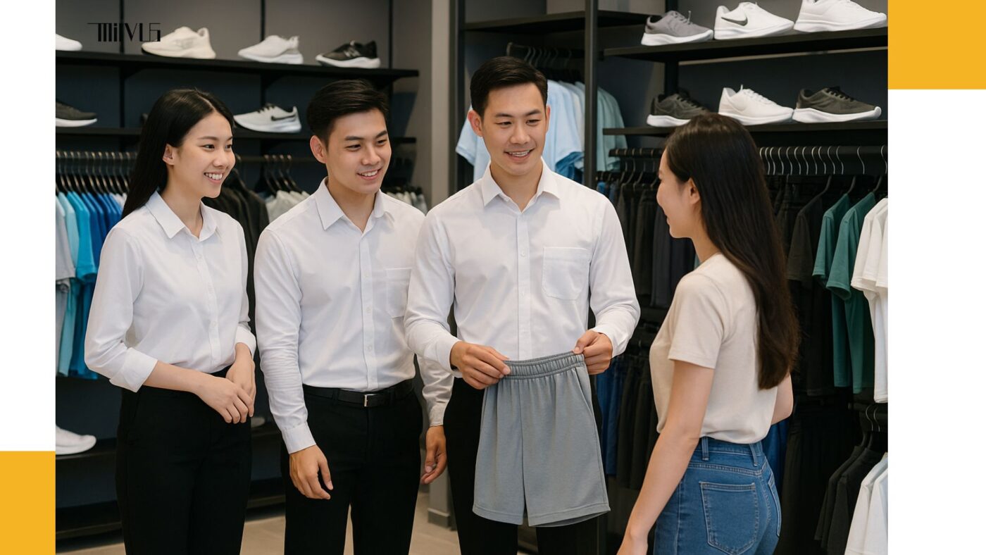 Áo sơ mi trắng cho người bán hàng