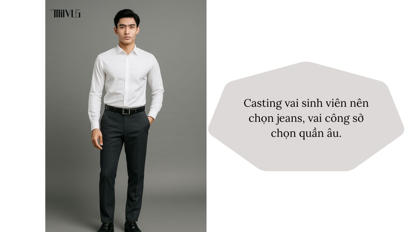 Áo sơ mi trắng cho người đi casting