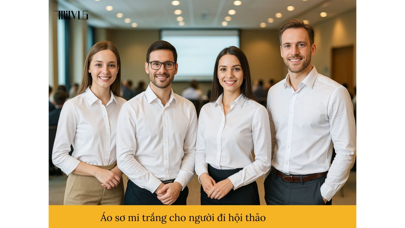 Áo sơ mi trắng cho người đi hội thảo