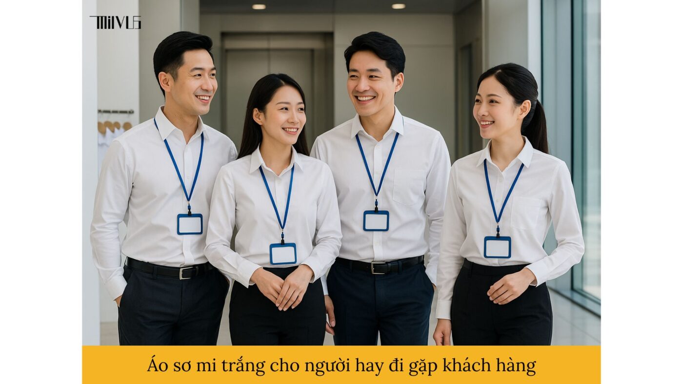 Áo sơ mi trắng cho người hay đi gặp khách hàng