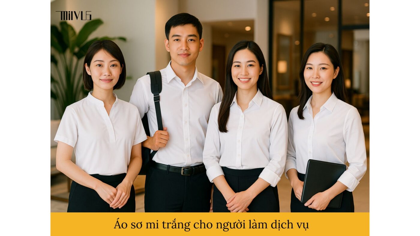 Áo sơ mi trắng cho người làm dịch vụ