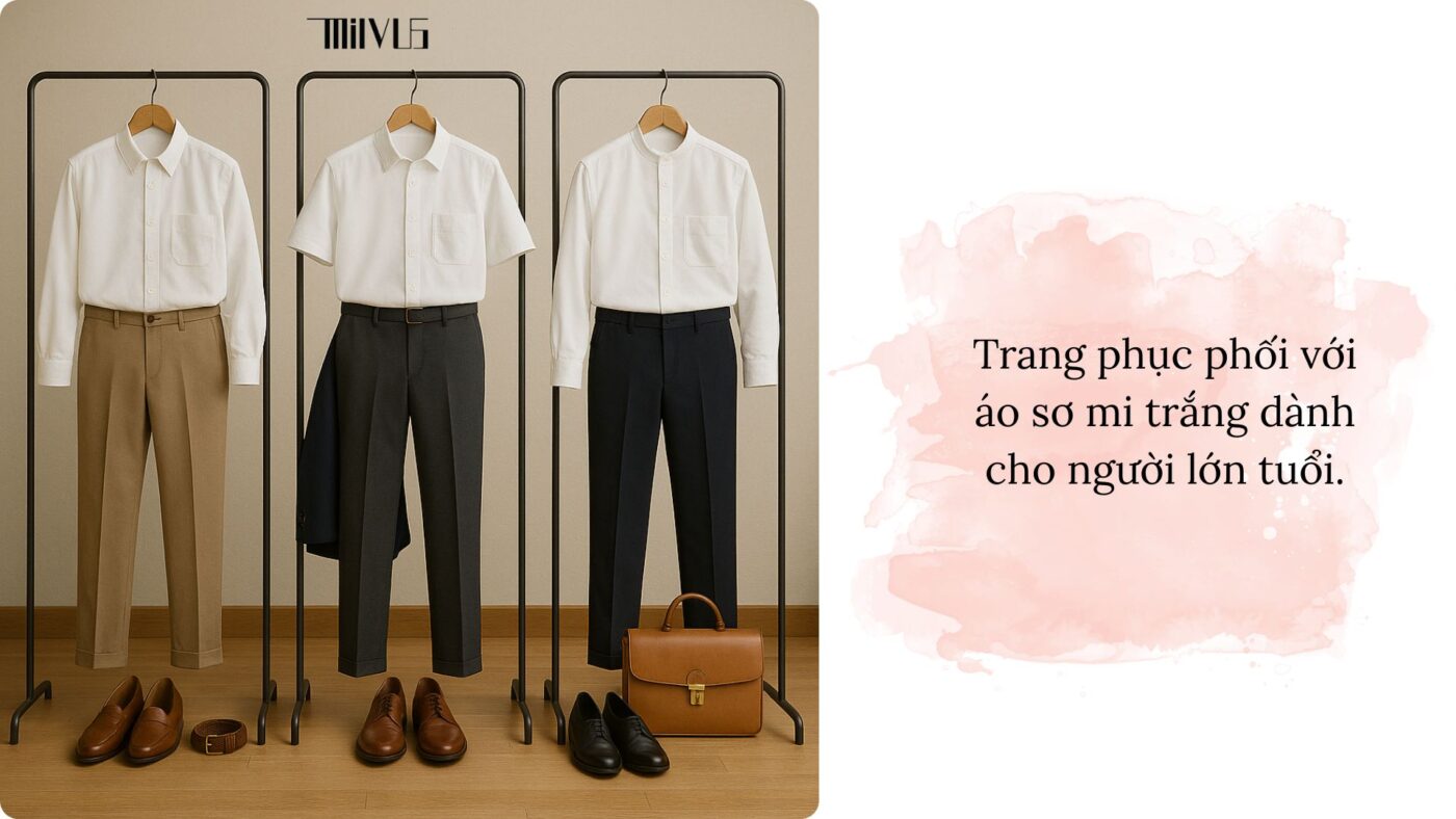 Áo sơ mi trắng cho người lớn tuổi