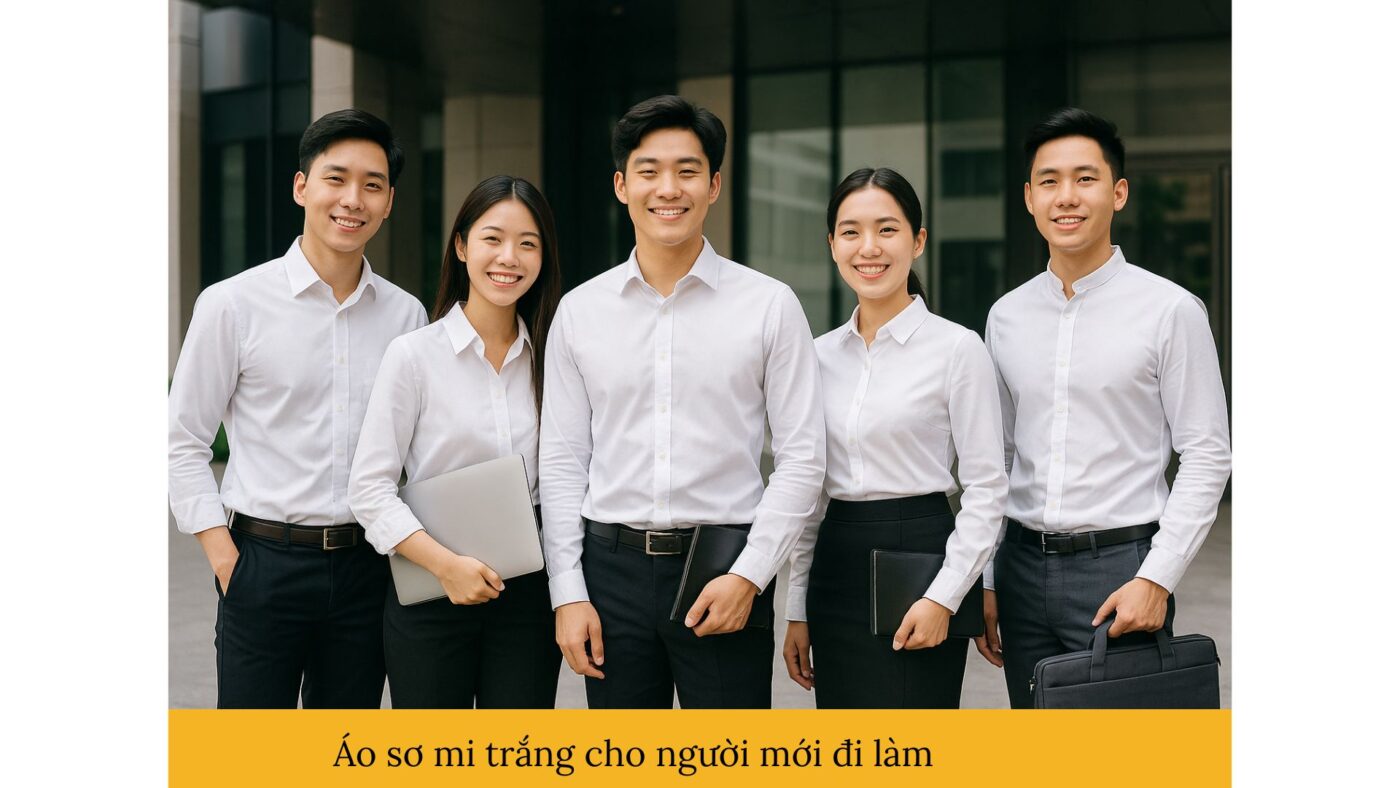 Áo sơ mi trắng cho người mới đi làm