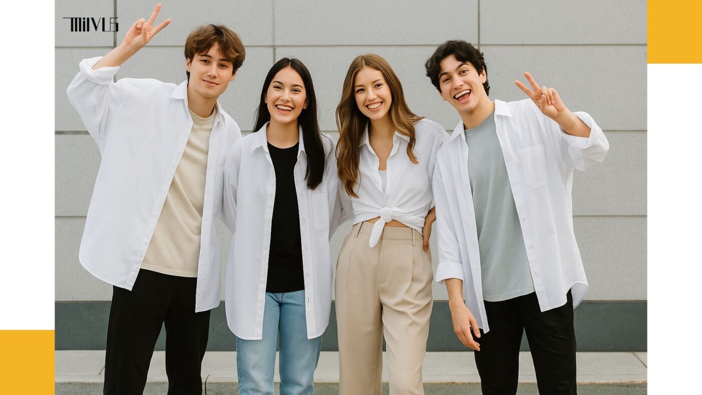 Áo sơ mi trắng cho người thích mặc sơ mi oversize