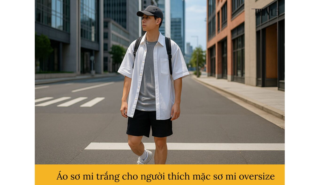 Áo sơ mi trắng cho người thích mặc sơ mi oversize