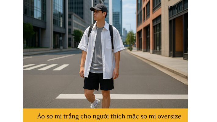 Áo sơ mi trắng cho người thích mặc sơ mi oversize