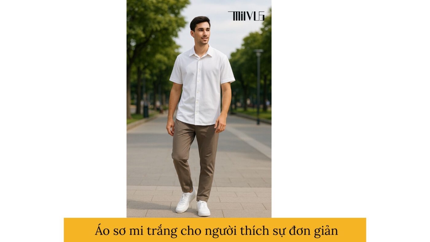 Áo sơ mi trắng cho người thích sự đơn giản