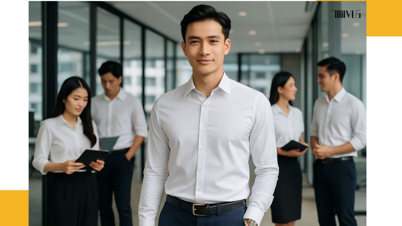 Áo sơ mi trắng cho nhân viên công ty