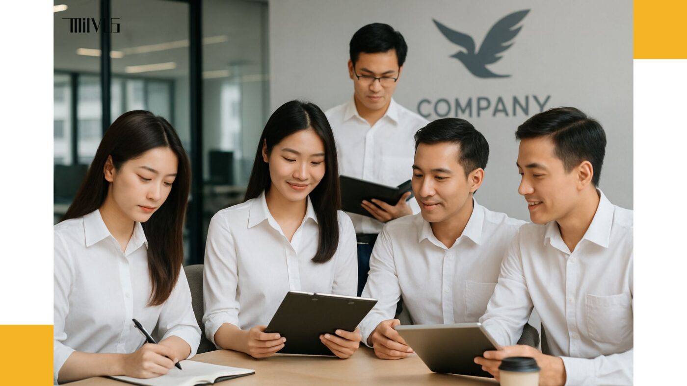 Áo sơ mi trắng cho nhân viên công ty