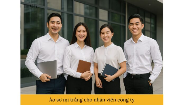 Áo sơ mi trắng cho nhân viên công ty