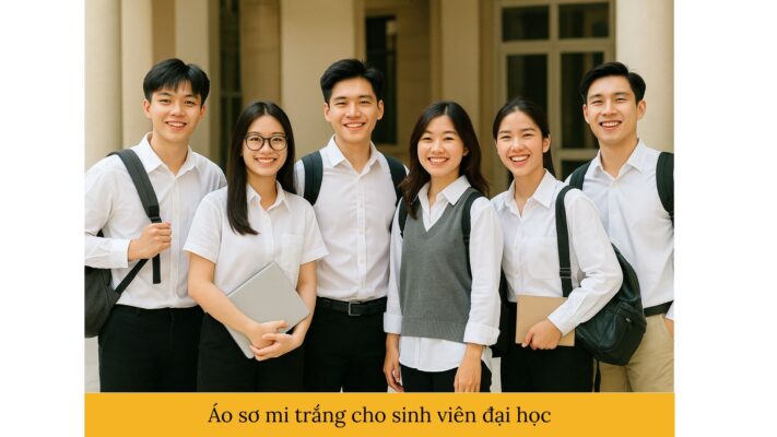Áo sơ mi trắng cho sinh viên đại học