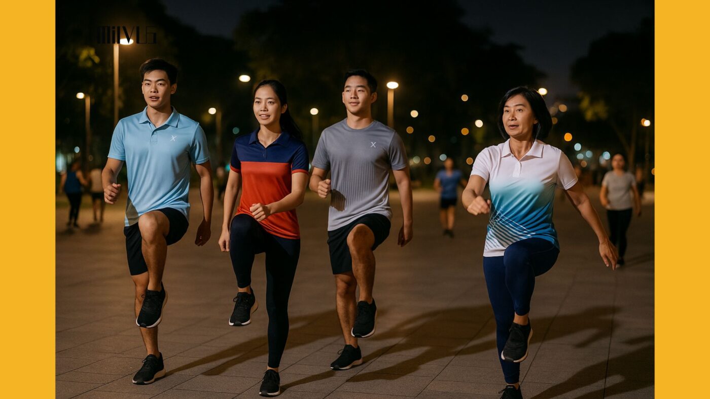 Áo thun thể thao cho người tập buổi tối