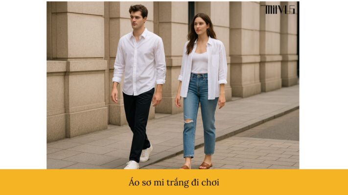 Áo sơ mi trắng cho đi chơi