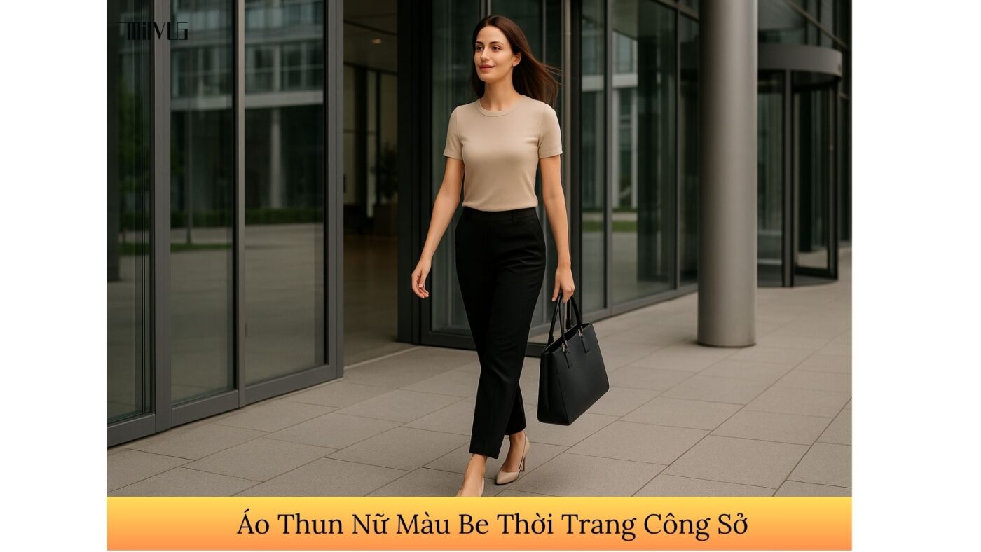 Áo Thun Nữ Màu Be Thời Trang Công Sở