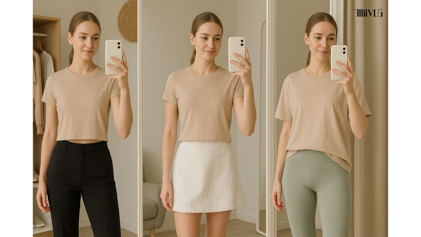 Áo Thun Nữ Màu Nude Nhẹ Nhàng Dễ Phối Đồ