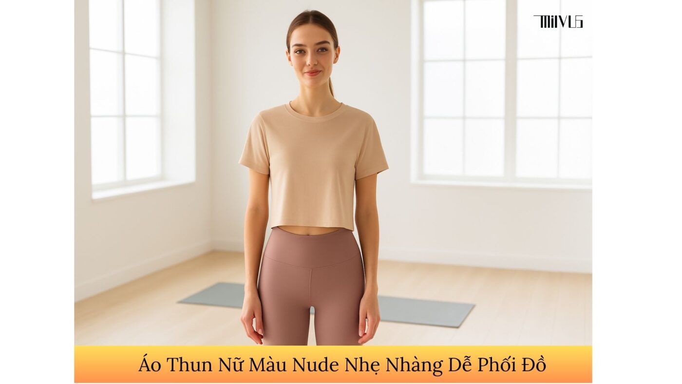 Áo Thun Nữ Màu Nude Nhẹ Nhàng Dễ Phối Đồ