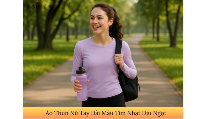 Áo Thun Nữ Tay Dài Màu Tím Nhạt Dịu Ngọt