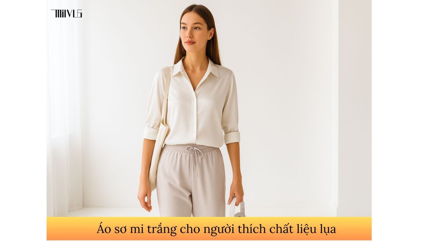 Áo sơ mi trắng cho người thích chất liệu lụa