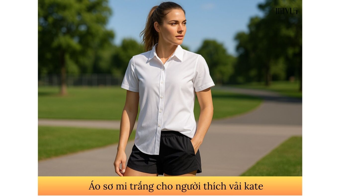 Áo sơ mi trắng cho người thích vải kate