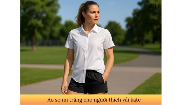 Áo sơ mi trắng cho người thích vải kate
