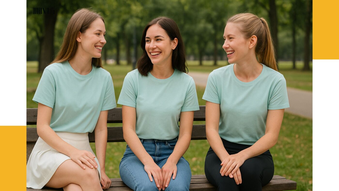 Áo thun nữ màu xanh Pastel nhẹ nhàng trẻ trung