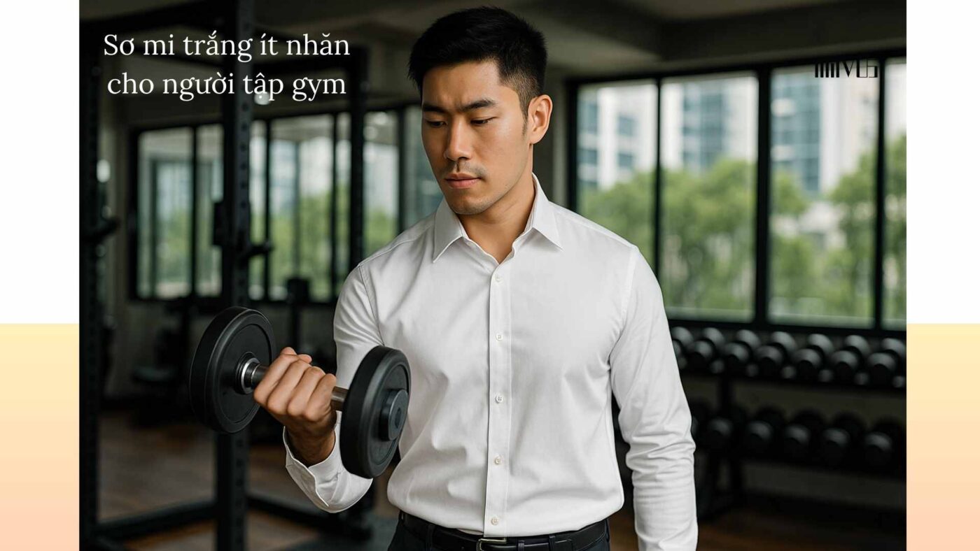 Áo sơ mi trắng cho người cần áo sơ mi trắng ít nhăn – thoải mái khi tập gym