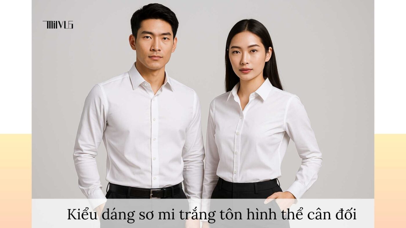 Áo sơ mi trắng cho người dáng chuẩn – slim-fit tôn dáng cân đối, thanh lịch