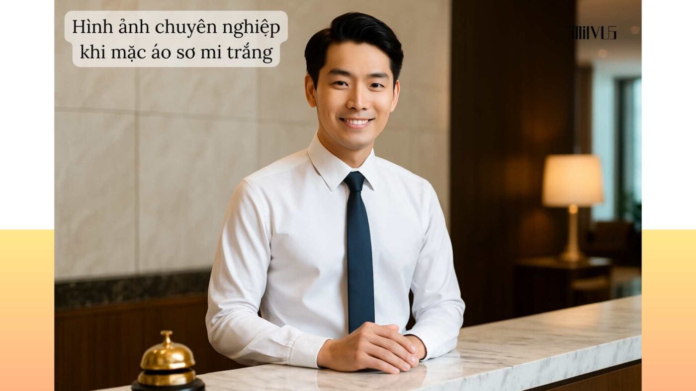 Áo sơ mi trắng cho nhân viên lễ tân – tạo hình ảnh chuyên nghiệp, thanh lịch
