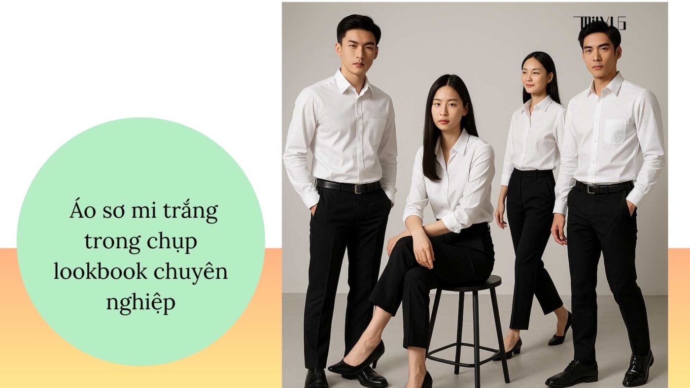 Áo sơ mi trắng cho người mẫu ảnh – lookbook chuyên nghiệp, tinh tế.