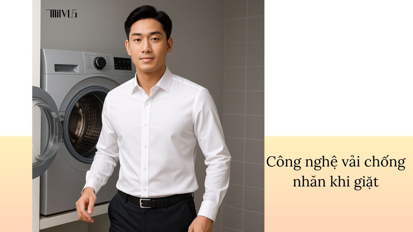 Áo sơ mi trắng cho người hay giặt máy – công nghệ vải chống nhăn giữ phom dáng