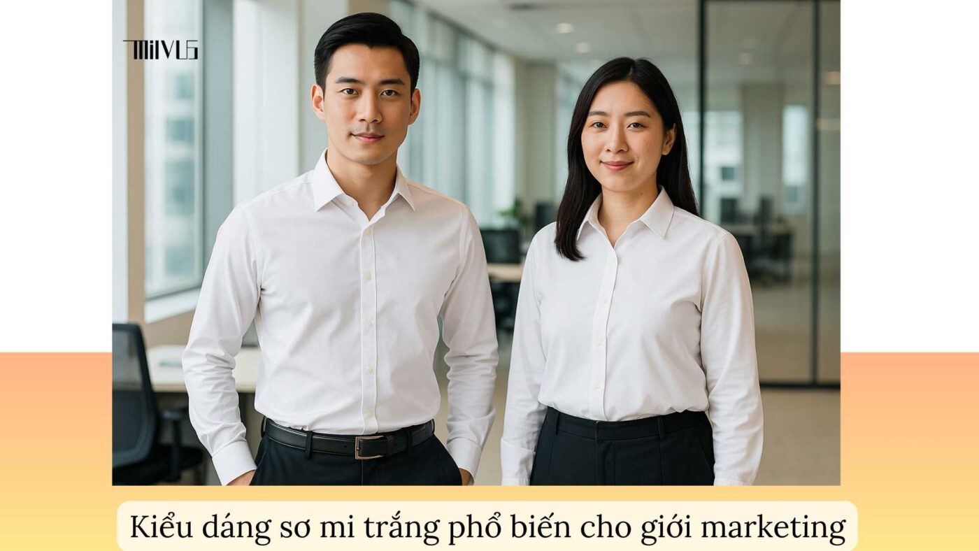 o sơ mi trắng cho nhân viên marketing – slim fit và regular thanh lịch