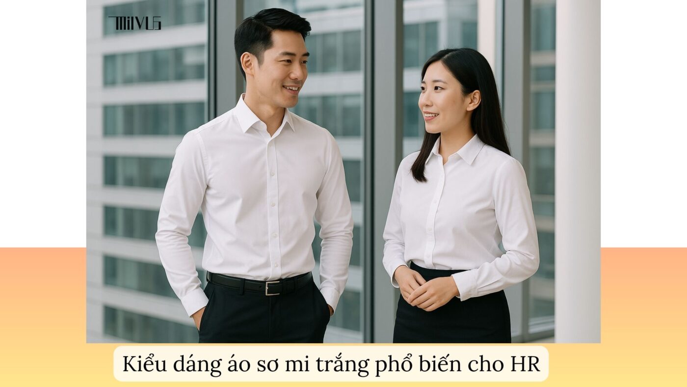 Kiểu dáng áo sơ mi trắng cho nhân viên HR – slim fit và regular fit thanh lịch