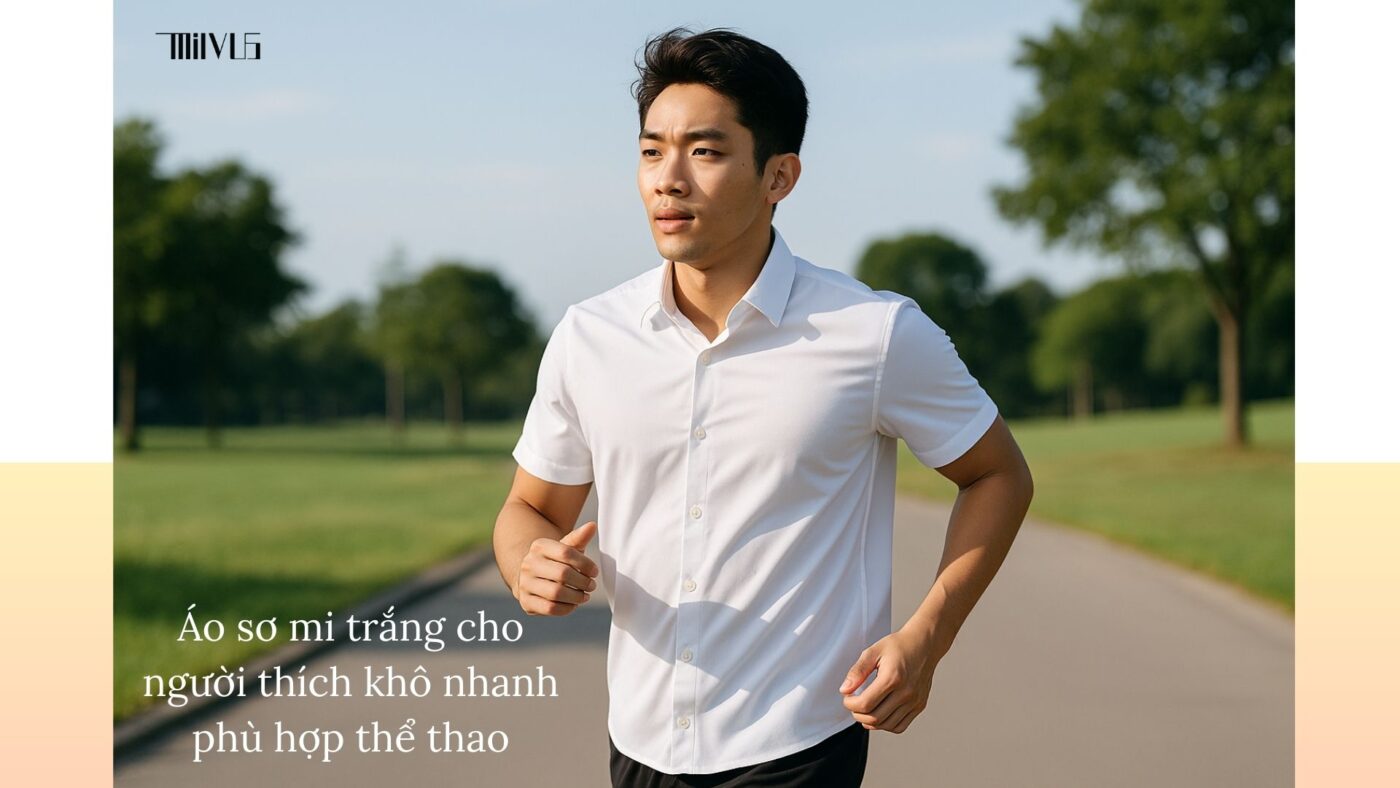 Áo sơ mi trắng cho người thích khô nhanh – thoải mái, thoáng khí khi tập thể thao