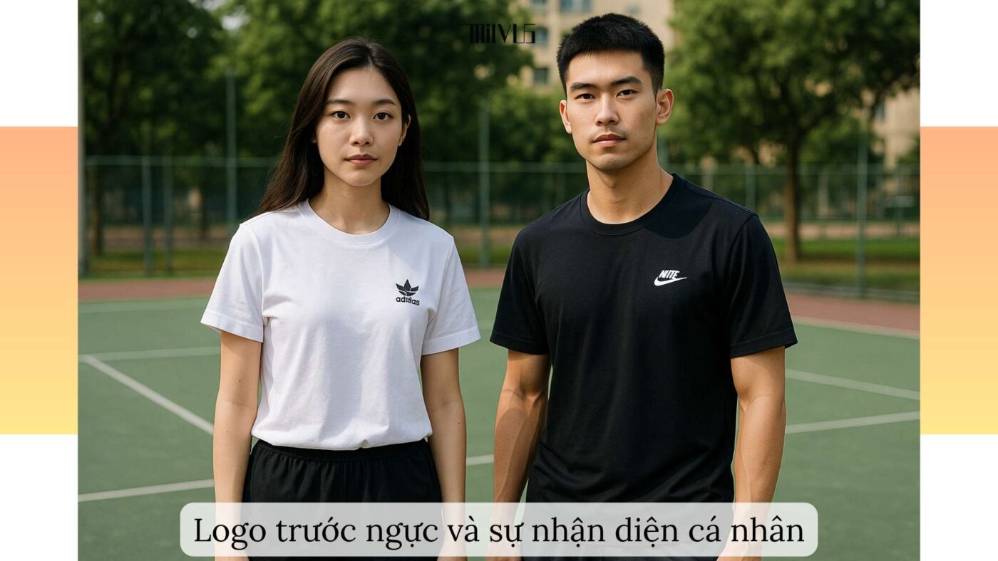 Áo thun thể thao cho người thích logo trước ngực