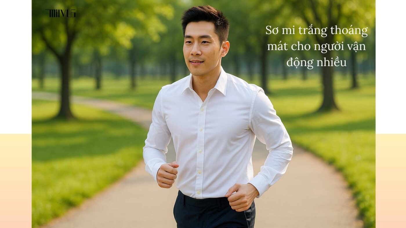 Áo sơ mi trắng cho người mặc sơ mi thường xuyên – thoáng mát, thoải mái khi vận động.