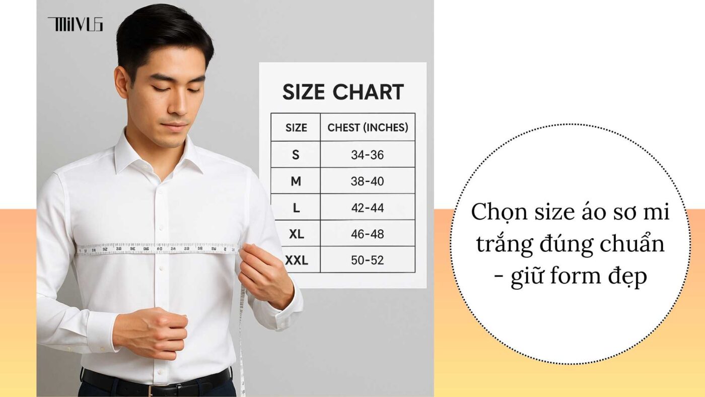 Áo sơ mi trắng cho người dáng chuẩn – chọn size đúng, giữ form đẹp