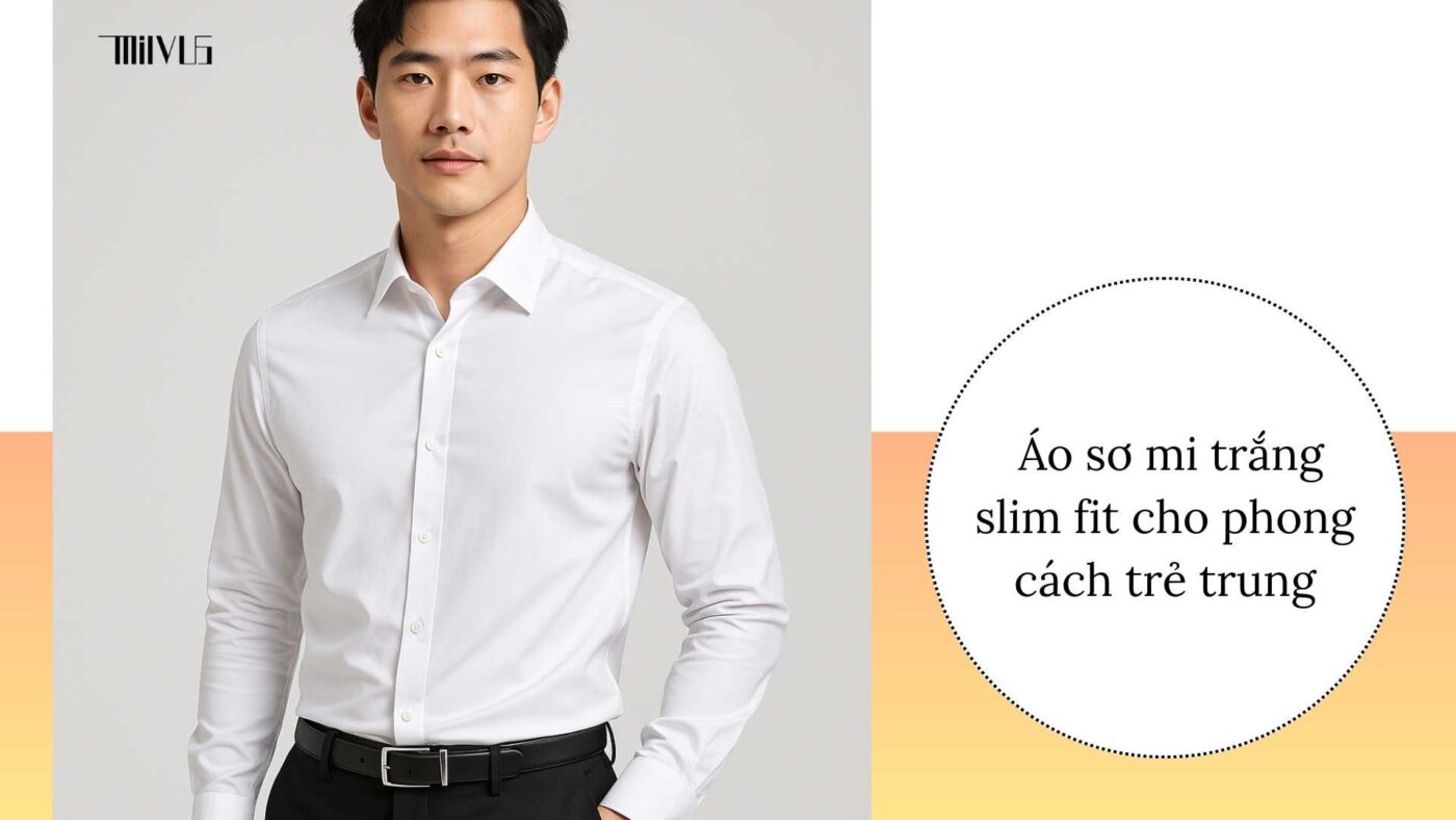 Áo sơ mi trắng slim fit công sở – trẻ trung, hiện đại, tôn dáng.