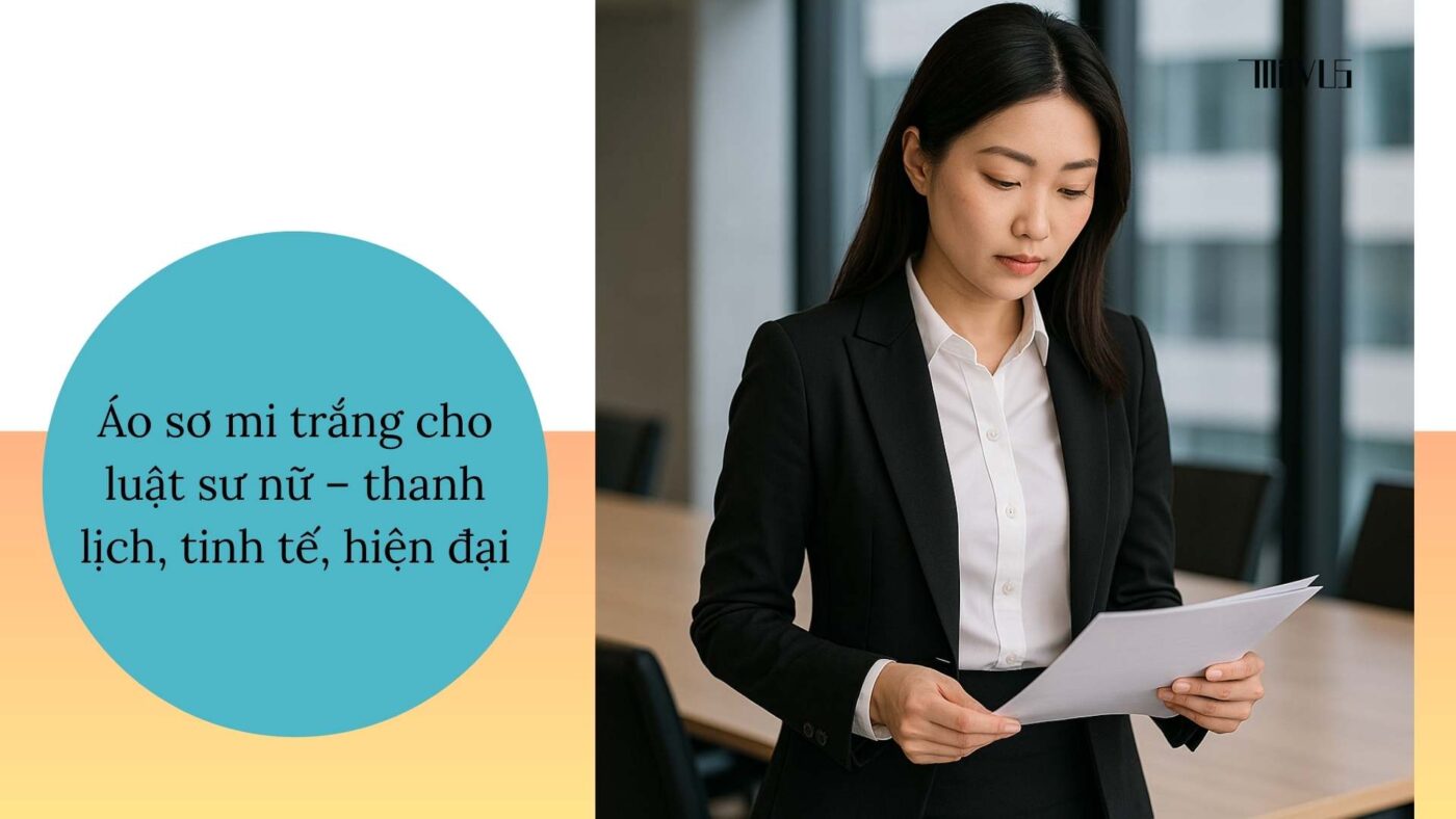 Áo sơ mi trắng cho luật sư nữ – thanh lịch, tinh tế, hiện đại.